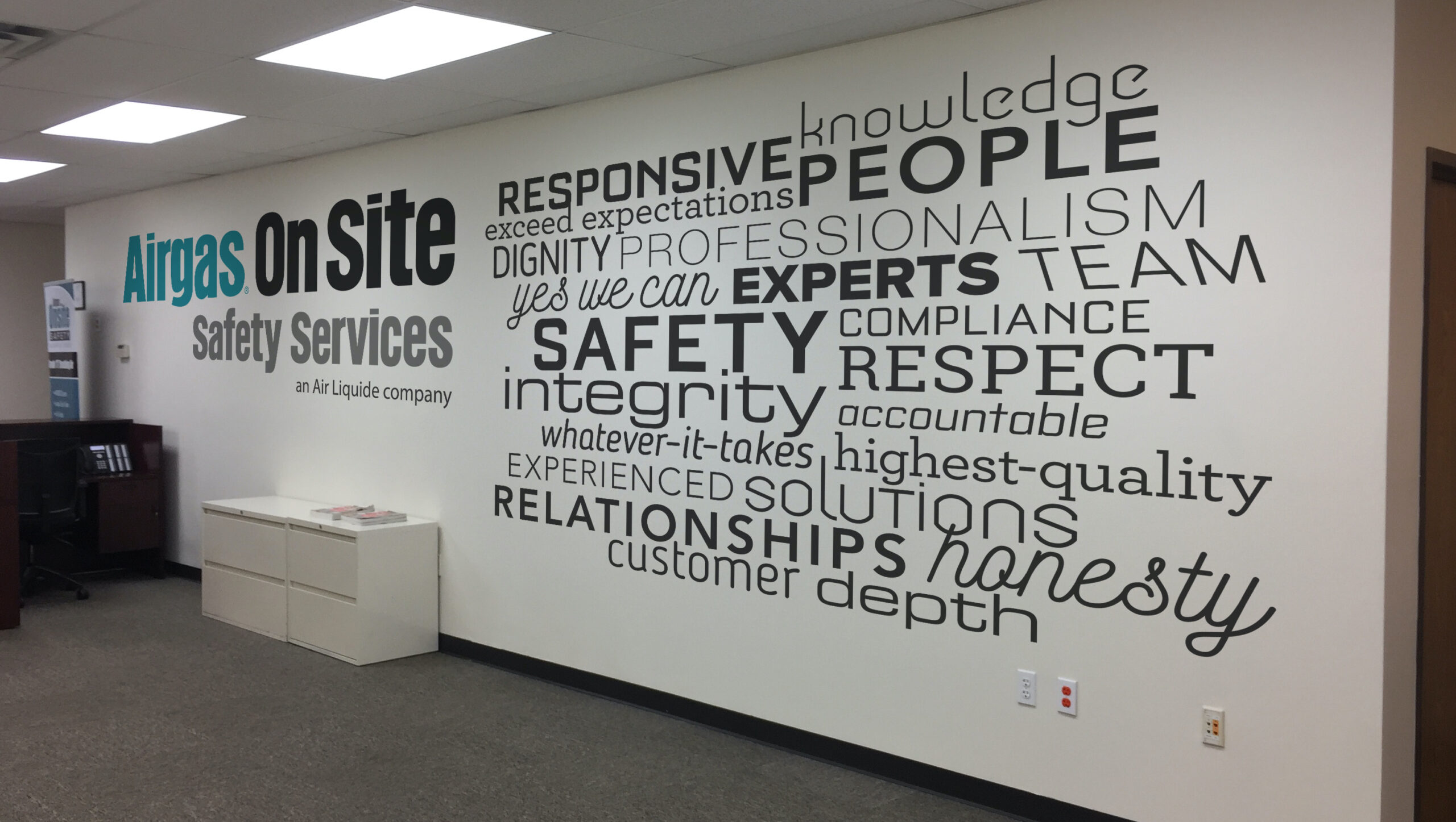 Airgas On Site Safety reception wall graphics